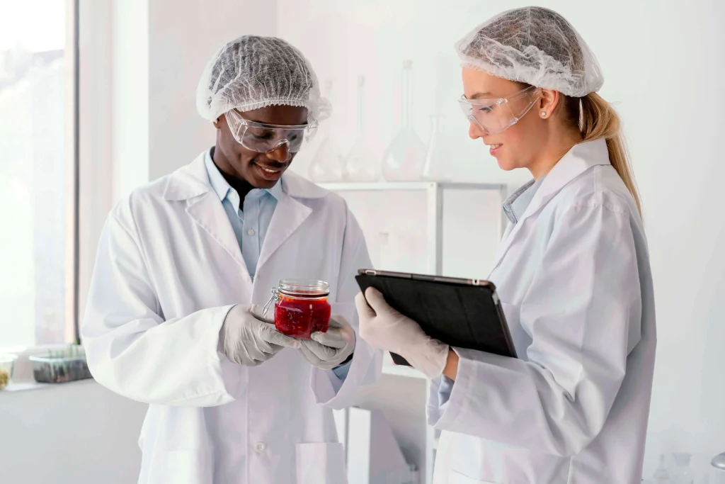 researchers with jam